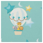 かわいいゾウ獅子キリン風船パターン ファブリック (クローズアップ)