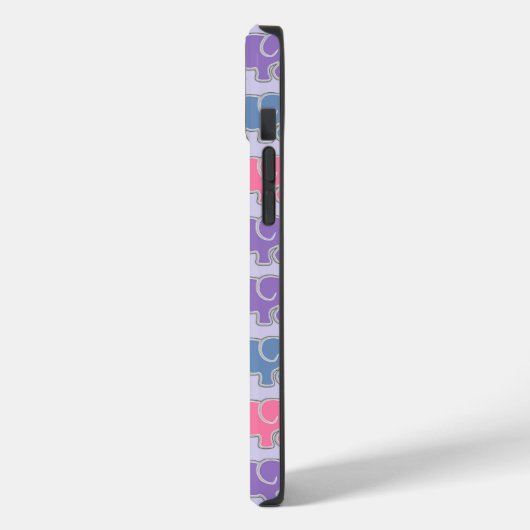 かわいいゾウ紫の模様 Case-Mate iPhoneケース (裏面 / 左)