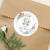 かわいいゾウ赤ちゃんシャワーパーティーデコールとフローラ ラウンドシール