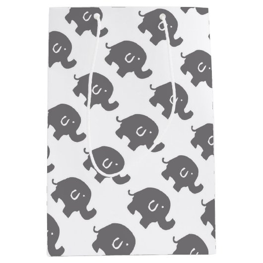 かわいいゾウ赤ちゃんシャワー抱き枕 ミディアムペーパーバッグ (正面)