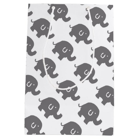 かわいいゾウ赤ちゃんシャワー抱き枕 ミディアムペーパーバッグ (裏面)