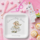 かわいいゾウ赤ちゃんシャワー紙プレート ペーパープレート (パーティー)