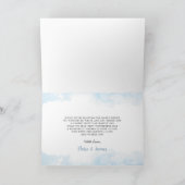 かわいいゾウ青いフローラ赤ちゃんシャワー サンキューカード (内部)