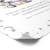 かわいいゾウ黄色い風船赤ちゃんシャワー記念 ポスター (角)