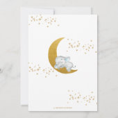 かわいいゾウ お月様を超えて感激 赤ちゃん男の子のシャワーパーティー 招待状 (裏面)