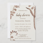 かわいいゾウ、ライオン&フローラアートベイビーシャワー 招待状 (裏面)