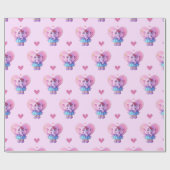 かわいいゾウ ラッピングペーパー (フラット)