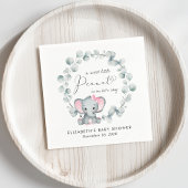 かわいいゾウeucalyptusベビーガールシャワー スタンダードカクテルナプキン