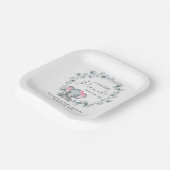 かわいいゾウeucalyptusベビーガールシャワー ペーパープレート (傾斜あり)