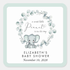 かわいいゾウeucalyptus赤ちゃんシャワー スクエアシール