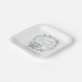 かわいいゾウeucalyptus赤ちゃんシャワー ペーパープレート (傾斜あり)