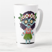 かわいいゾンビのフラダンス少女 カフェラテマグ (右アングル)