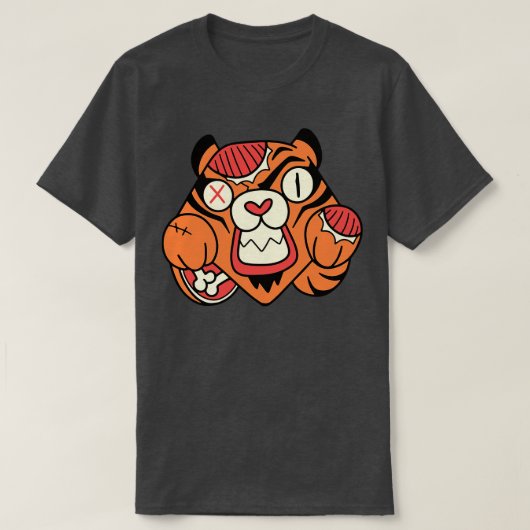 かわいいゾンビタイガー面白いハロウィーン動物 Tシャツ (デザイン正面)