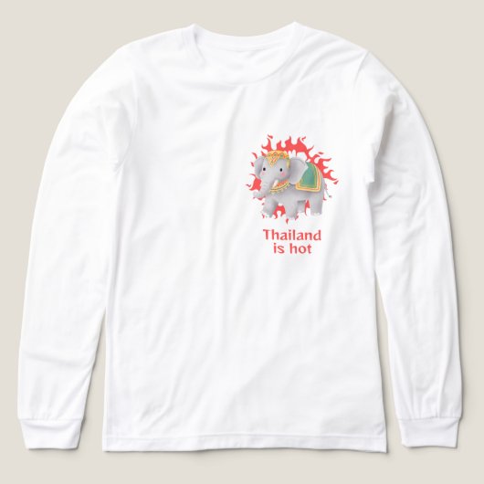 かわいいタイの象と熱気 トライブレンドTシャツ (デザイン正面)