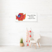 かわいいタイの闘魚ベタの漫画 横断幕 (インサイチュ)