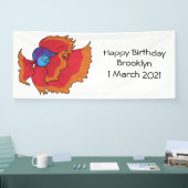 かわいいタイの闘魚ベタの漫画 横断幕 (トレードショー)