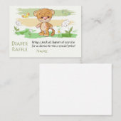 かわいいタイガーおむつラッフルチケット プレイスカード (正面/裏面)