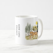 かわいいタイガーとカスタム文字 コーヒーマグカップ (正面右)