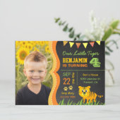 かわいいタイガーキッズフォトバースデーパーティーの招待 招待状 (スタンド正面)