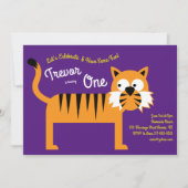 かわいいタイガーキッズ1st誕生日パーティの招待状 招待状 (正面)