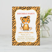 かわいいタイガーキッズ3rdバースデーボーイ 招待状 (スタンド正面)