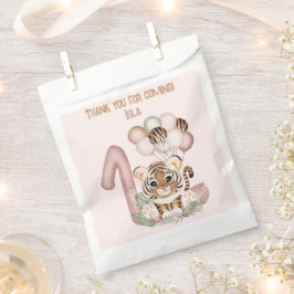 かわいいタイガーサファリワイルドワンガール1st誕生日パーティー フェイバーバッグ