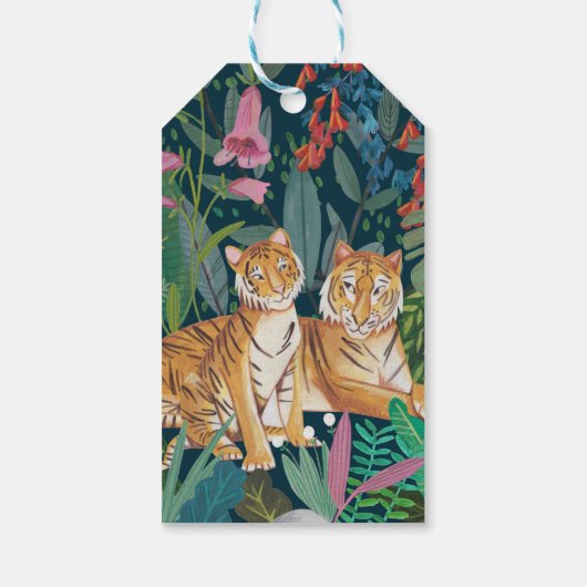 かわいいタイガージャングル新生児シャワー ギフトタグ (裏面)