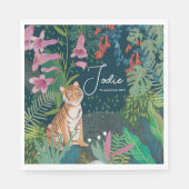 かわいいタイガージャングル新生児シャワー スタンダードランチョンナプキン (正面)