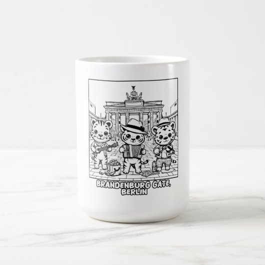 かわいいタイガースアットブランデンバーグゲートベルリン コーヒーマグカップ (中央)