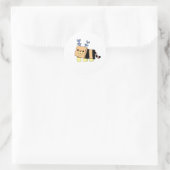 かわいいタイガービー ラウンドシール (バッグ)