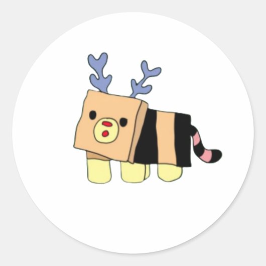 かわいいタイガービー ラウンドシール (正面)