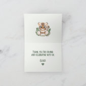 かわいいタイガーボーイサファリ1歳の誕生日サンキューカード サンキューカード (内部)