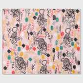 かわいいタイガーラッピング紙 ラッピングペーパー (フラット)