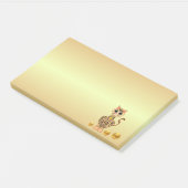 かわいいタイガー猫の漫画オンゴールデン ポストイット (アングル)