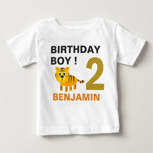 かわいいタイガー第2回誕生日パーティー ベビーTシャツ (正面)