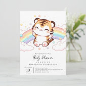 かわいいタイガー赤ちゃんシャワー 招待状 (スタンド正面)