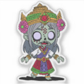 かわいいタイゾンビ シール (正面)