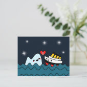 かわいいタイタニック船氷山悲しいポストカード ポストカード (スタンド正面)