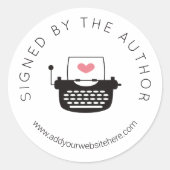 かわいいタイプライターが署名した作家 ラウンドシール (正面)