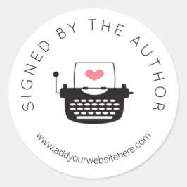 かわいいタイプライターが署名した作家 ラウンドシール