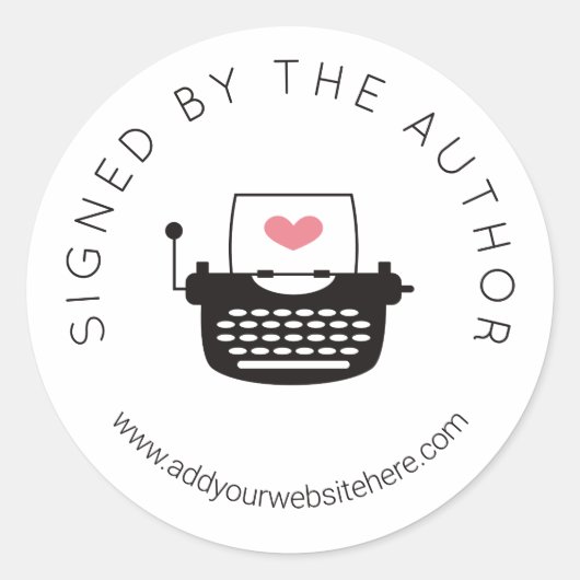 かわいいタイプライターが署名した作家 ラウンドシール (正面)