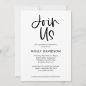 かわいいタイプ編集可能カラー卒業招待状 招待状 (裏面)