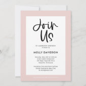 かわいいタイプ編集可能カラー卒業招待状 招待状 (裏面)