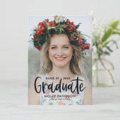 かわいいタイプ編集可能カラー卒業招待状 招待状 (スタンド正面)