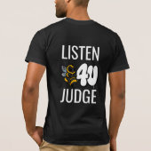 かわいいタイポグラフィで判断する前に聞く Tシャツ (裏面)