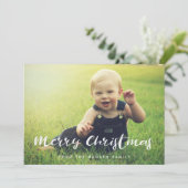 かわいいタイポグラフィメリークリスマスファミリー写真 シーズンカード (スタンド正面)