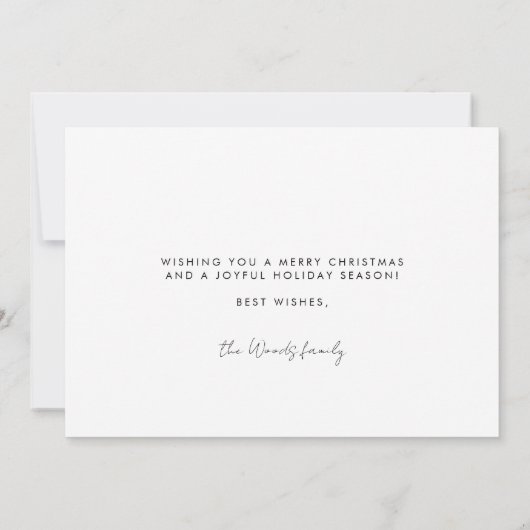 かわいいタイポグラフィメリークリスマスファミリー写真 シーズンカード (裏面)