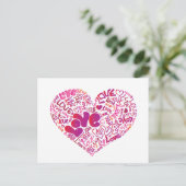 かわいいタイポグラフィラブハガキ ポストカード (スタンド正面)