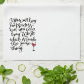 かわいいタイポグラフィワインユーモア キッチンタオル (折り畳み)