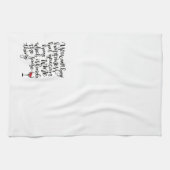 かわいいタイポグラフィワインユーモア キッチンタオル (横)